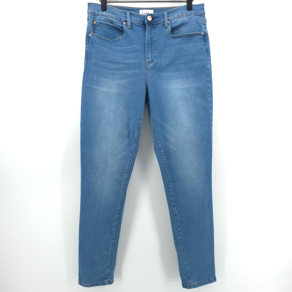 Nicole Miller Womens SOHO High Rise Skinny Jeans Size 12 Blue Medium Wash Denim